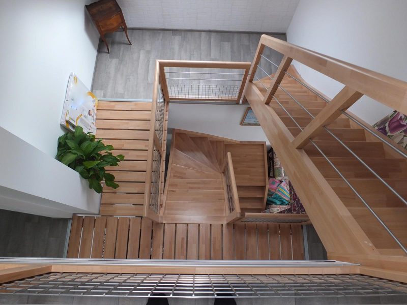 Escalier bois design en Alsace
