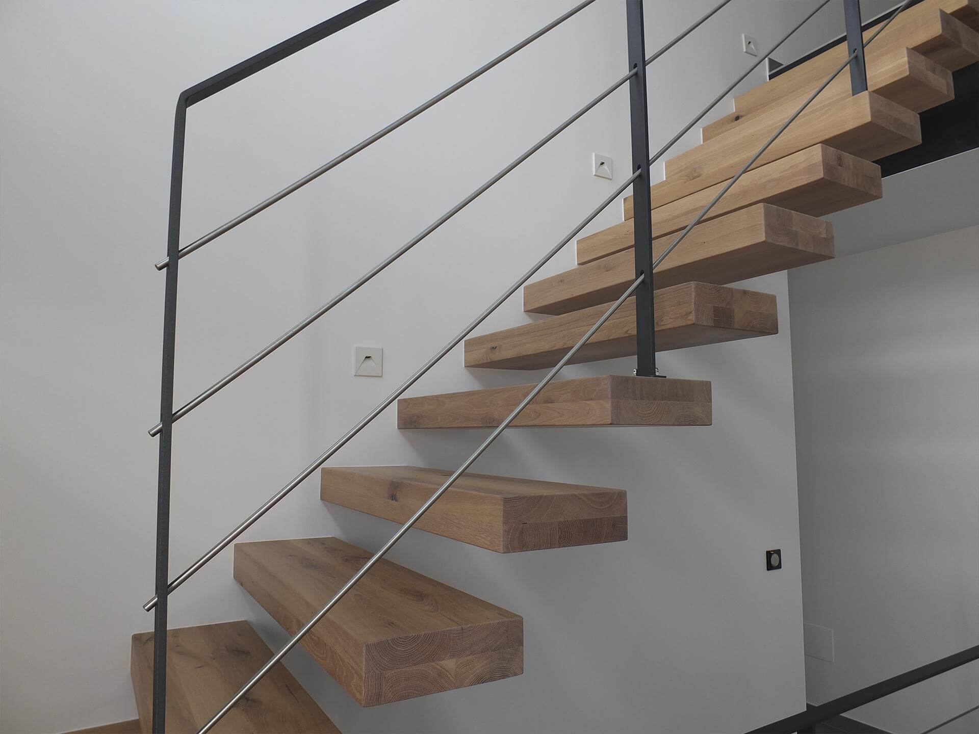 Escalier contemporain bois et métal