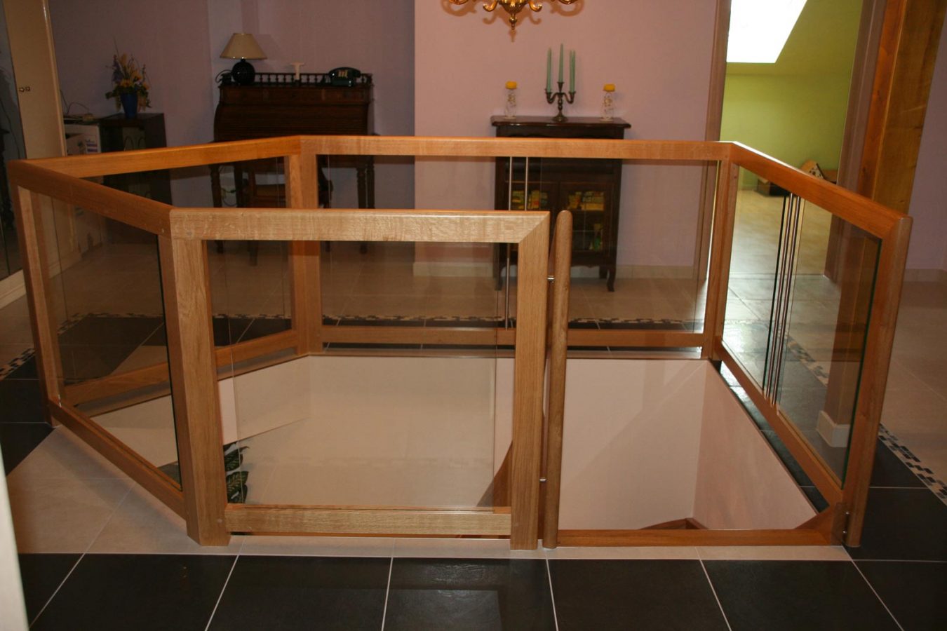 Rambarde Escalier classique bois en Alsace